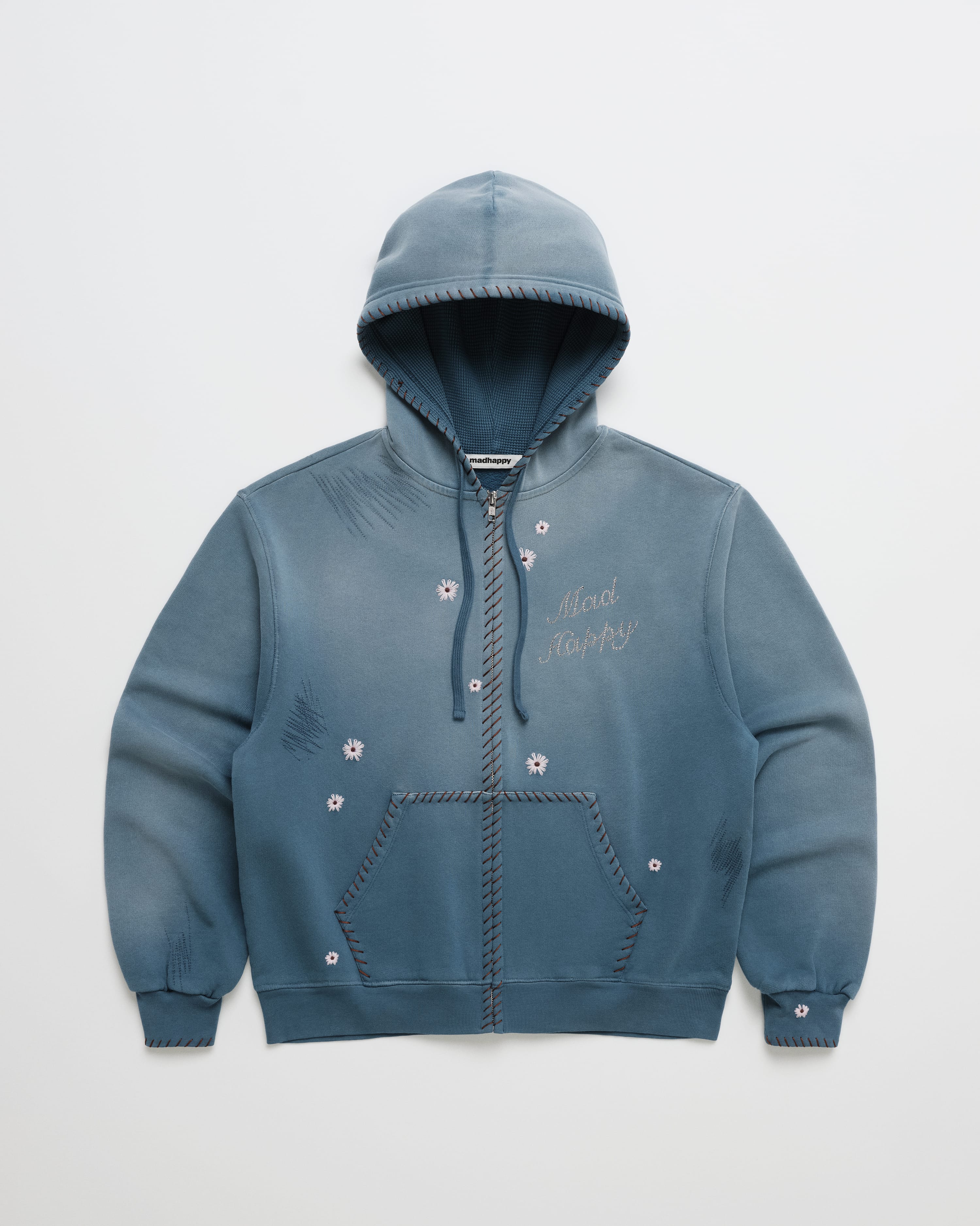 Crystal Flower Zip Up Hoodie