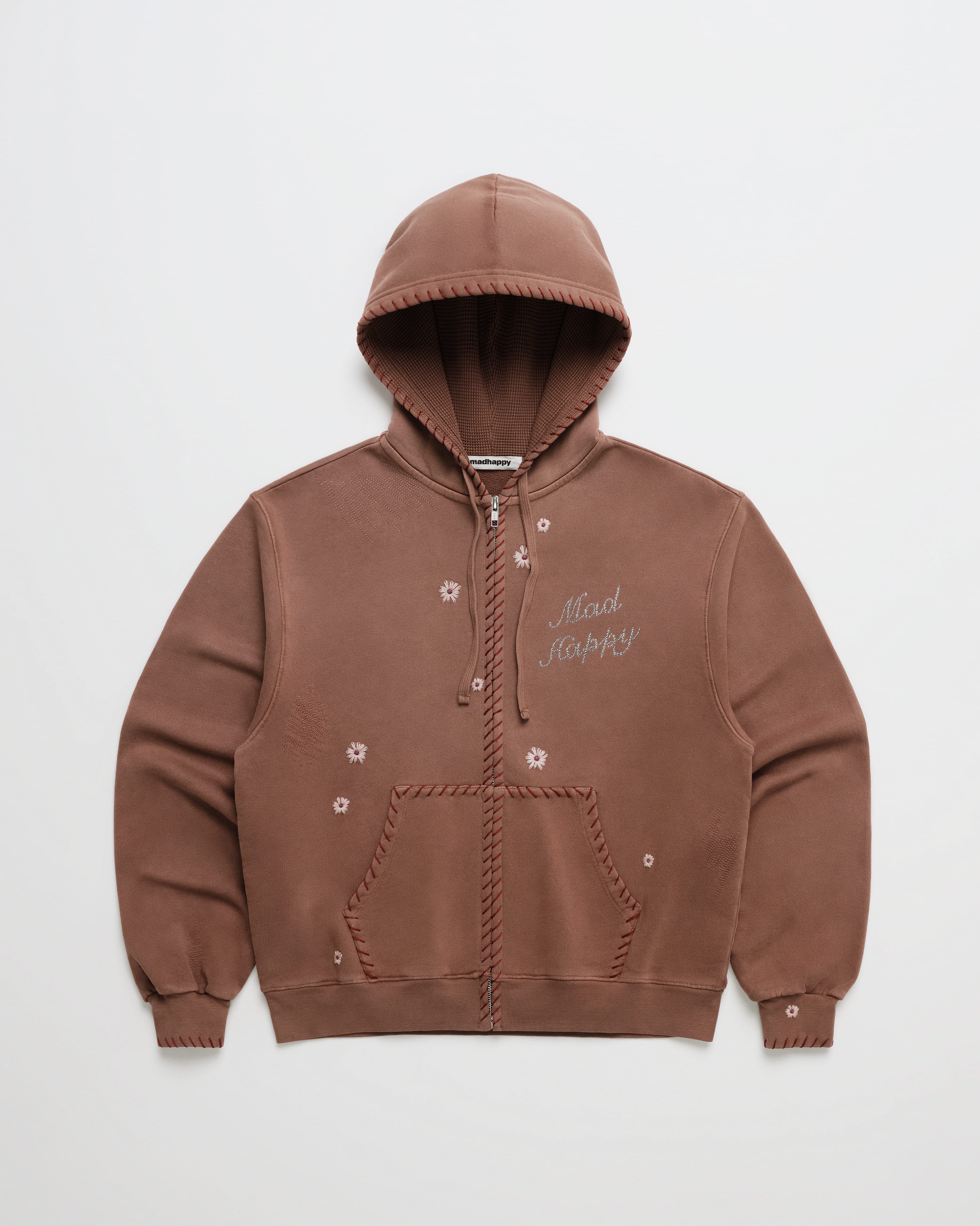 Crystal Flower Zip Up Hoodie