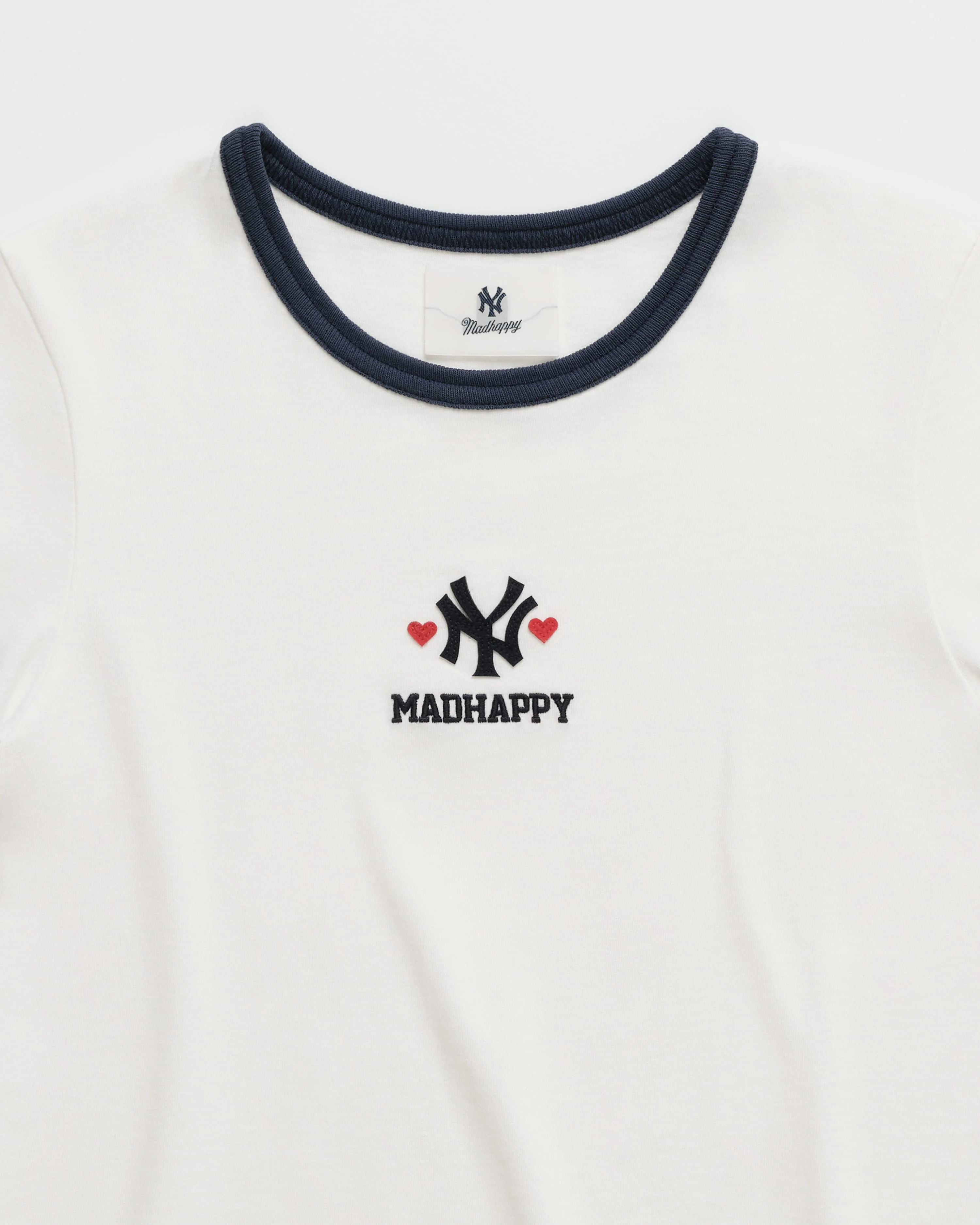 Yankees Heart Shrunken Ringer Tee
